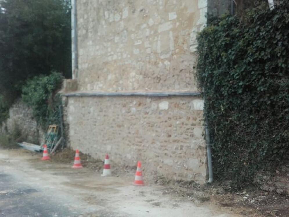 Pignon de mur en moellonnage